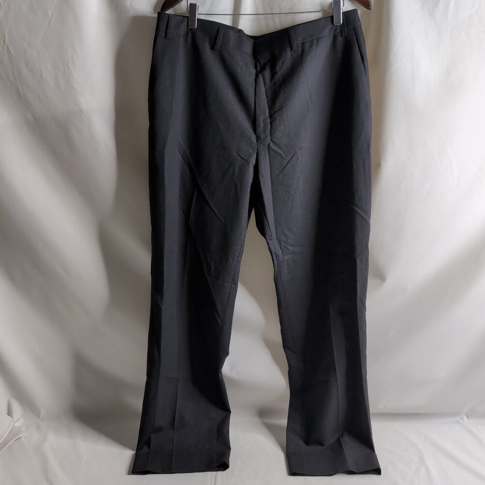 DKNY Men's Black Striped Dress Pants 100% Wool, Size 36